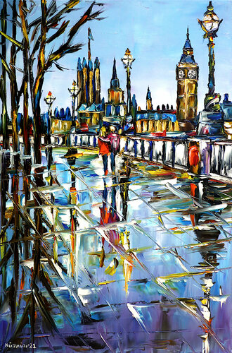 Regnerischer Herbsttag in London von Mirek Kuzniar, Malerei kaufen auf Singulart