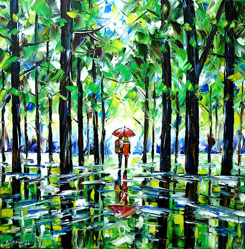 Im Sommerregen par Mirek Kuzniar, Peinture en vente sur Singulart