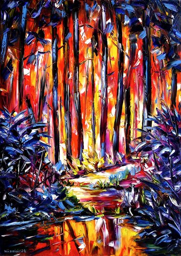 Waldbach di Mirek Kuzniar, Pittura in vendita su Singulart