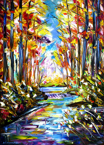 Herbstbach par Mirek Kuzniar, Peinture en vente sur Singulart