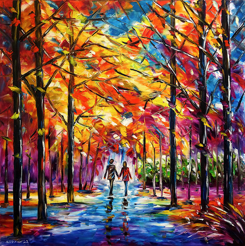 Herbstromantik par Mirek Kuzniar, Peinture en vente sur Singulart