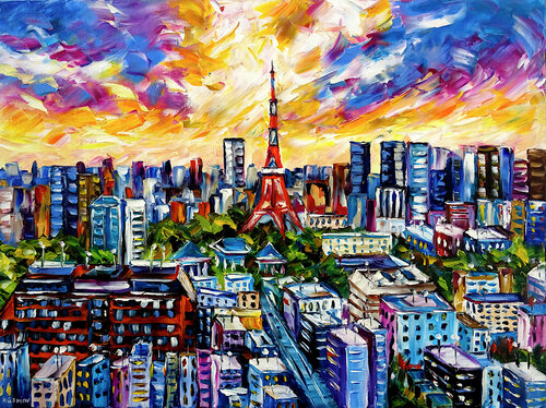 Himmel über Tokio von Mirek Kuzniar, Malerei kaufen auf Singulart