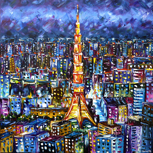 Nacht über Tokio von Mirek Kuzniar, Malerei kaufen auf Singulart