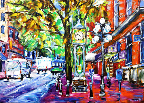 Vancouver Stadtszenerie van Mirek Kuzniar, Schilderij te koop op Singulart