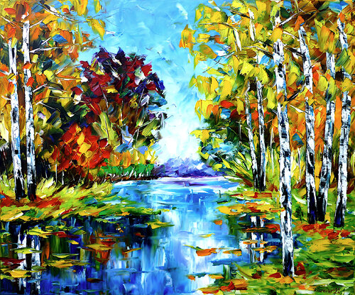 Herbstbirken par Mirek Kuzniar, Peinture en vente sur Singulart