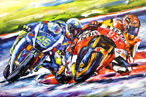 In der Kurve by Mirek Kuzniar, Painting for Sale on Singulart