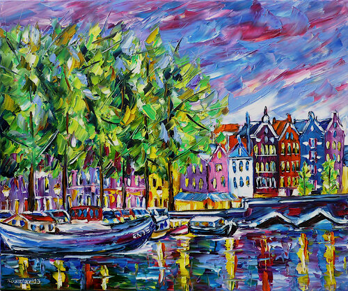 Schönes Amsterdam von Mirek Kuzniar, Malerei kaufen auf Singulart