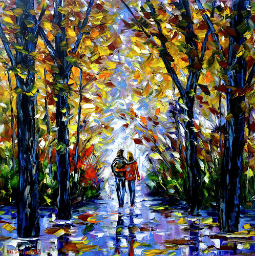 Das Paar im Park par Mirek Kuzniar, Peinture en vente sur Singulart