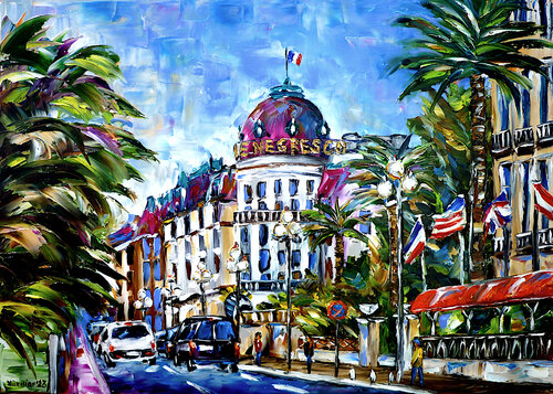 Le Negresco par Mirek Kuzniar, Peinture en vente sur Singulart