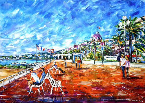 Promenade des Anglais par Mirek Kuzniar, Peinture en vente sur Singulart