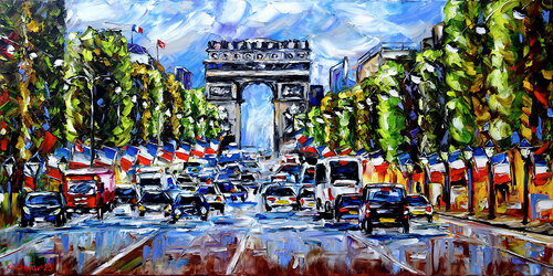Champs-Élysées di Mirek Kuzniar, Pittura in vendita su Singulart