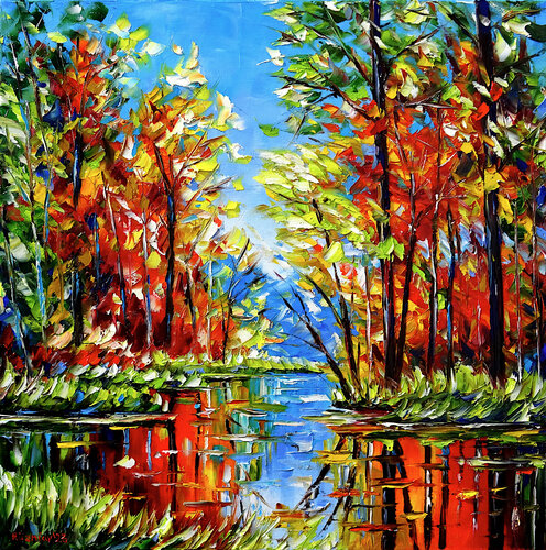 Herbstteich par Mirek Kuzniar, Peinture en vente sur Singulart