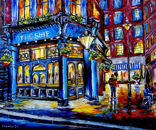 London-Nachtspaziergang di Mirek Kuzniar, Pittura in vendita su Singulart