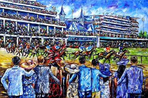 Kentucky Derby par Mirek Kuzniar, Peinture en vente sur Singulart