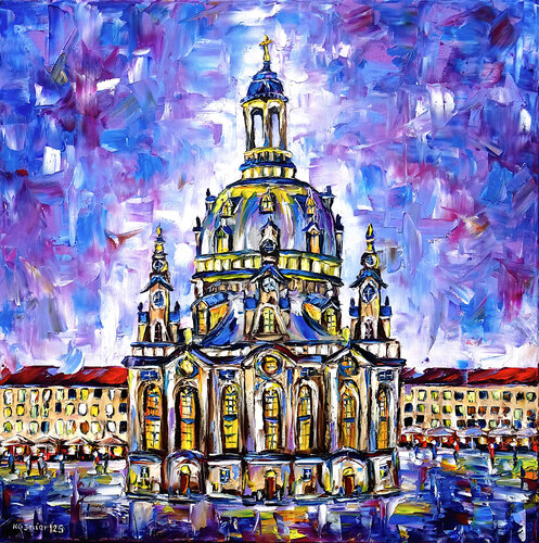 Frauenkirche, Dresden di Mirek Kuzniar, Pittura in vendita su Singulart