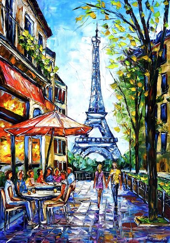Ein Frühlingstag in Paris by Mirek Kuzniar, Painting for Sale on Singulart