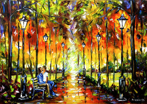 Küssendes Paar di Mirek Kuzniar, Pittura in vendita su Singulart