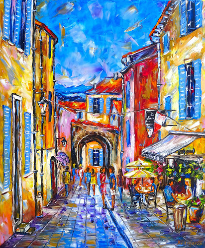 Die Gassen von Saint-Tropez von Mirek Kuzniar, Malerei kaufen auf Singulart