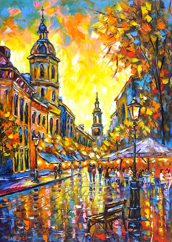 Stadt im Abendlicht by Mirek Kuzniar, Painting for Sale on Singulart