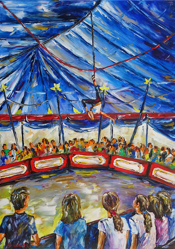 Zirkus by Mirek Kuzniar, Painting for Sale on Singulart