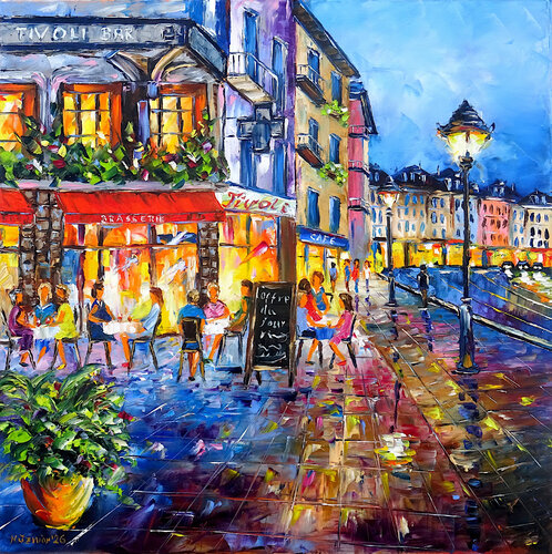 Am Abend in Nizza by Mirek Kuzniar, Painting for Sale on Singulart