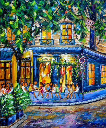 An einer Straßenecke in Lyon by Mirek Kuzniar, 회화 for Sale on Singulart