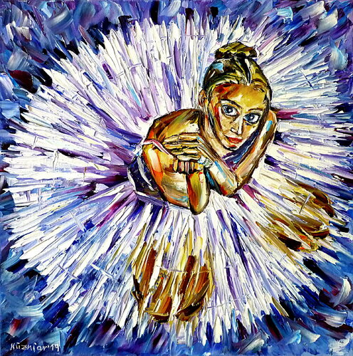 Sitzende Ballerina by Mirek Kuzniar, Painting for Sale on Singulart