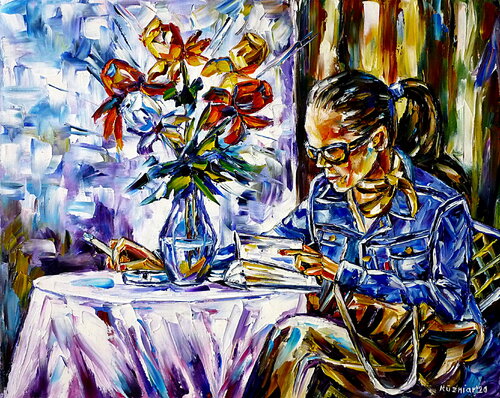 Frau im Café Mirek Kuzniar
