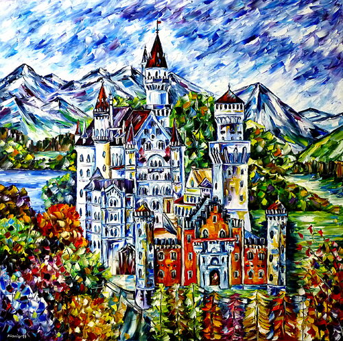 Schloss Neuschwanstein van Mirek Kuzniar, Schilderij te koop op Singulart