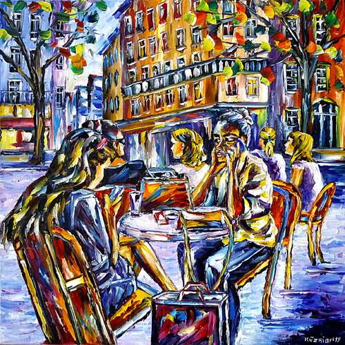 Straßencafé in Paris II von Mirek Kuzniar, Malerei kaufen auf Singulart