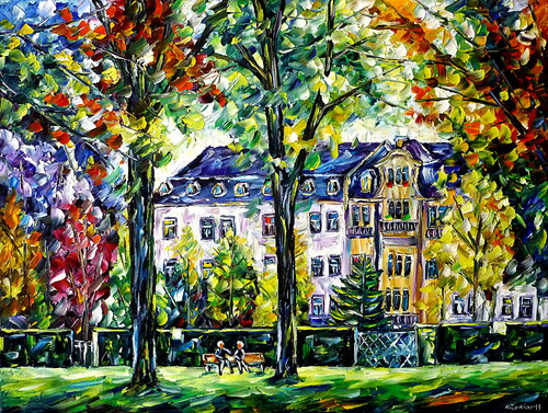 Parc Napoleon, Thionville van Mirek Kuzniar, Schilderij te koop op Singulart