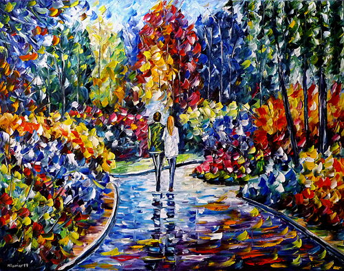 Im Garten di Mirek Kuzniar, Pittura in vendita su Singulart