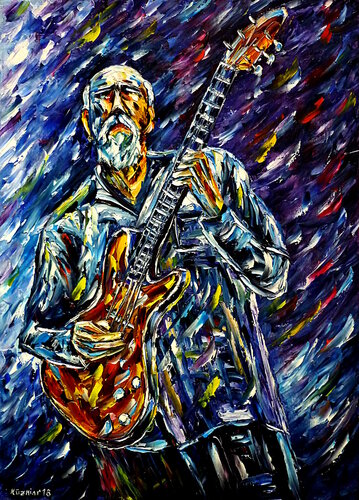 Jazzgitarrist (John Scofield) di Mirek Kuzniar, Pittura in vendita su Singulart