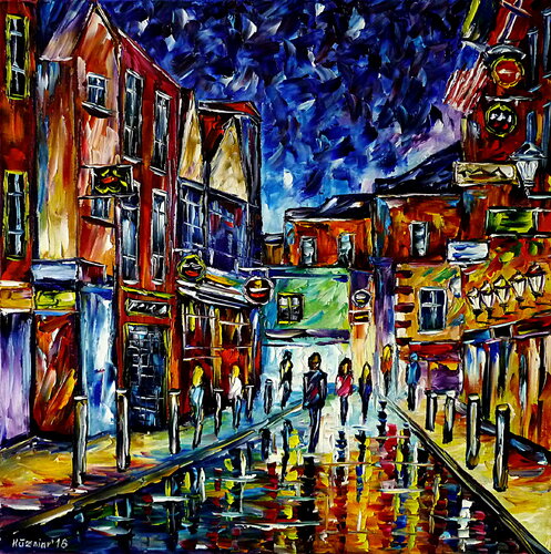 Temple Bar Viertel, Dublin di Mirek Kuzniar, Pittura in vendita su Singulart