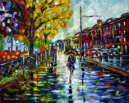 Regnerischer Herbsttag in St. Petersburg par Mirek Kuzniar, Peinture en vente sur Singulart