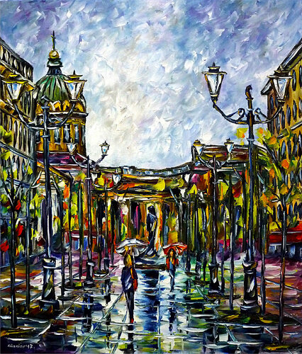 St. Petersburg im Regen von Mirek Kuzniar, Malerei kaufen auf Singulart