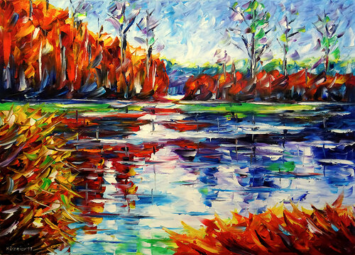 Herbstsee de Mirek Kuzniar, Pintura a la venta en Singulart