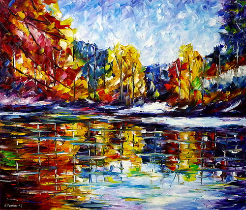 Herbststimmung am See von Mirek Kuzniar, Malerei kaufen auf Singulart