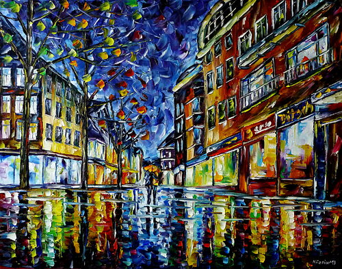 Gießen bei Nacht di Mirek Kuzniar, Pittura in vendita su Singulart