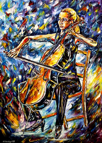 Cellistin von Mirek Kuzniar, Malerei kaufen auf Singulart