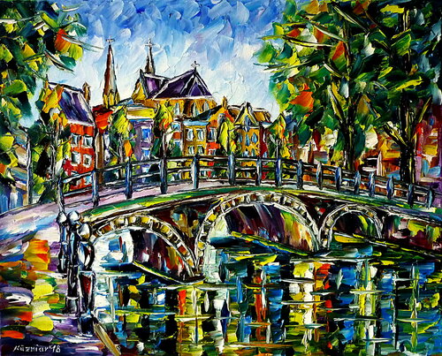 Frühling in Amsterdam di Mirek Kuzniar, Pittura in vendita su Singulart