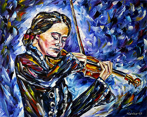 Violinistin di Mirek Kuzniar, Pittura in vendita su Singulart