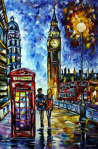Verliebt durch London van Mirek Kuzniar, Schilderij te koop op Singulart