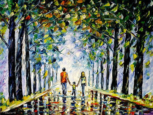 Familienspaziergang von Mirek Kuzniar, Malerei kaufen auf Singulart