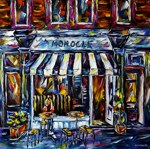 Café Monocle di Mirek Kuzniar, Pittura in vendita su Singulart