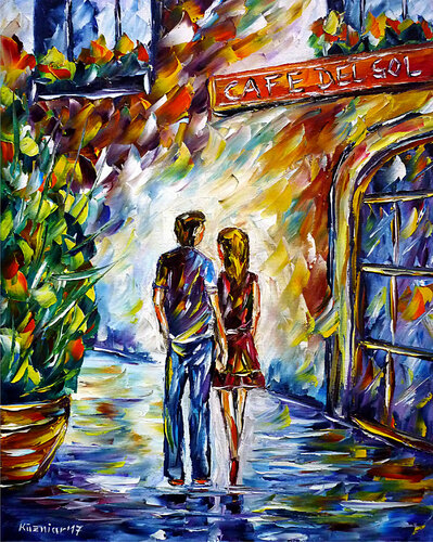 Liebespaar, Hand in Hand I by Mirek Kuzniar, Painting for Sale on Singulart