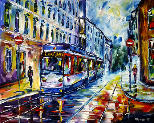 Straßenbahn in Gera di Mirek Kuzniar, Pittura in vendita su Singulart