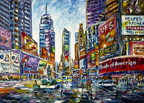 Times Square, New York par Mirek Kuzniar, Peinture en vente sur Singulart