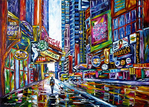 Regnerischer Tag in New York by Mirek Kuzniar, Painting for Sale on Singulart