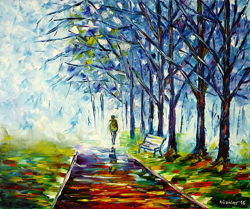 Mann Im Nebel di Mirek Kuzniar, Pittura in vendita su Singulart